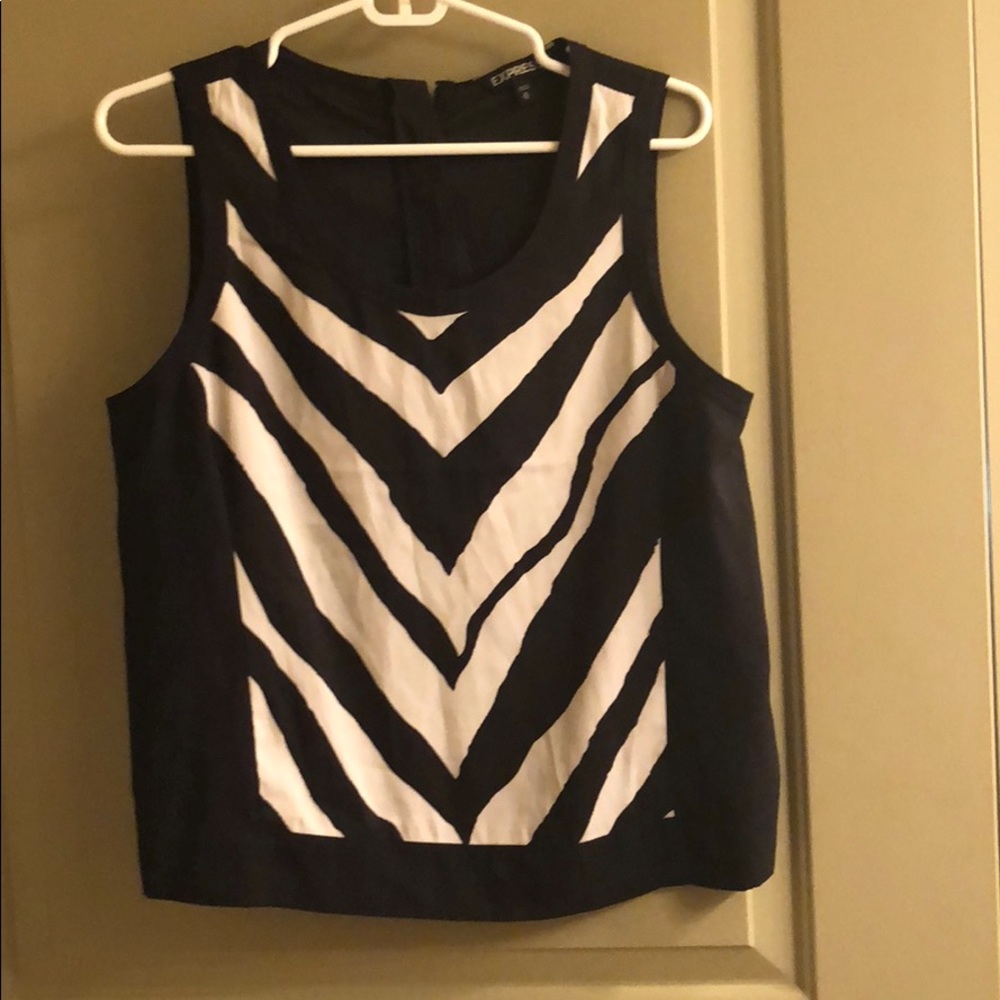 Express black and white sleeveless top